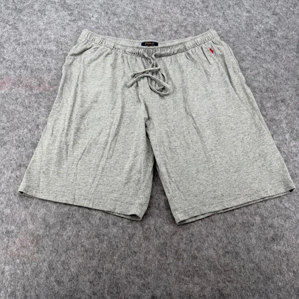 Polo Ralph Lauren Mens Heather Grey Sleep Lounge Shorts Red Pony Logo Size XL